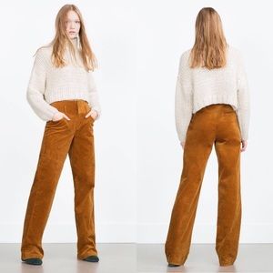 Zara Trafaluc Corduroy High Waisted Pants